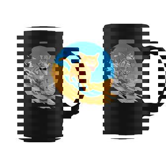 Sandboarding Cat Summer Surfing Cute Feline Beachwear Coffee Mug | Mazezy