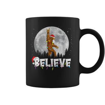 Santa Bigfoot Christmas Light Believe Coffee Mug - Monsterry