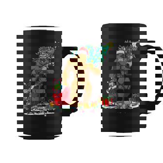 Santa Bigfoot Christmas Tree Xmas Lights Sasquatch Coffee Mug | Mazezy