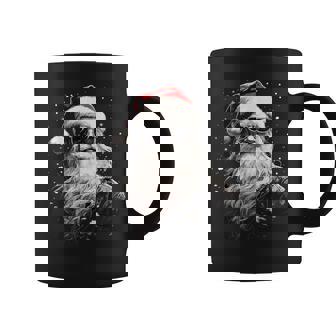 Santa Claus Face Retro Sunglasses Christmas Shirts Men Boys Coffee Mug | Mazezy