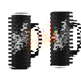 Santa Claus Goldendoodle Dog Reindeer Sleigh Christmas Puppy Coffee Mug - Monsterry