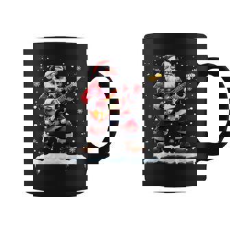 Santa Claus Playing Bass Guitar Christmas Xmas Music Coffee Mug - Monsterry