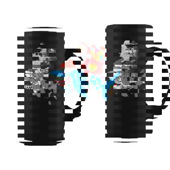 Santa Claus Riding Shark Lover Merry Christmas Xmas For Kids Coffee Mug | Mazezy