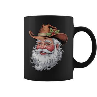 Santa Cowboy Western Christmas Xmas Holiday Pajamas Tank Top Coffee Mug | Mazezy