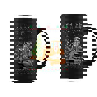 Santa Driving Bulldozer Christmas Construction Ugly Sweater Coffee Mug | Mazezy
