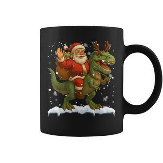 Santa Riding Dinosaur T Rex Christmas Boys Xmas Squad Coffee Mug - Thegiftio UK