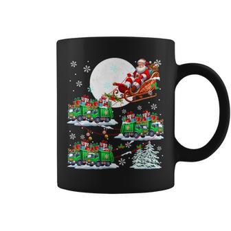 Santa Sleigh Reindeer Garbage Trucks Matching Driver Xmas Coffee Mug - Thegiftio