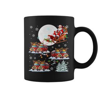 Santa Sleigh Reindeer School Buses Matching Driver Christmas Coffee Mug - Thegiftio
