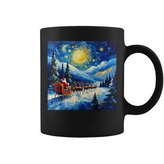 Santa Sleigh Starry Night Christmas Van Gogh Coffee Mug - Thegiftio UK