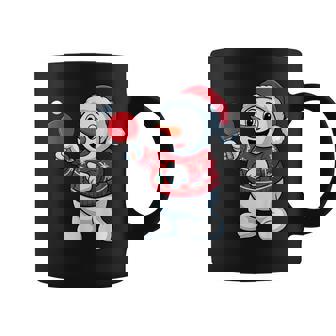 Santa Snowman Playing Table Tennis Christmas Coffee Mug | Mazezy