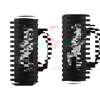 Santa Snowman Roller Skating Toddler Kids Christmas Pajama Coffee Mug | Mazezy
