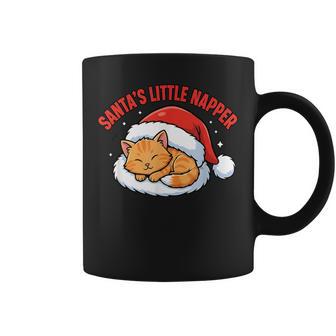 Santa’S Little Napper Cute Christmas Cat Coffee Mug - Thegiftio