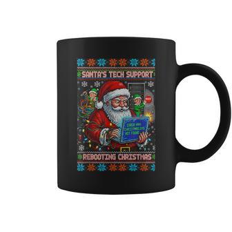 Santa's Tech Support Rebooting Christmas Ugly Sweater Coffee Mug - Thegiftio UK