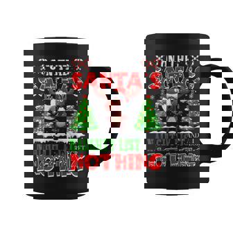 On Santa's Xmas Naughty List Regret Nothing Santa Moose Coffee Mug | Seseable CA