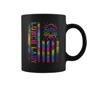School Lunch Lady Squad Us Flag Tie Dye Proud Cafeteria Crew Coffee Mug - Thegiftio UK