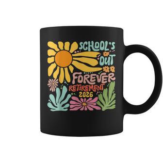 School's Out Forever Retirement 2026 Boho Floral Teacher Coffee Mug - Monsterry
