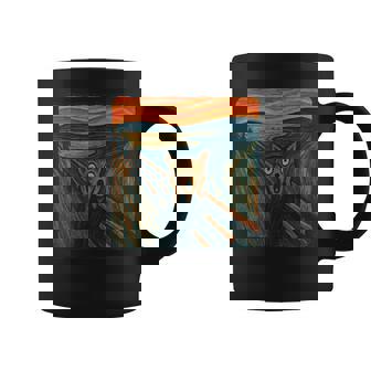 Screaming Cat Expressionist Art Parody Halloween Meme Coffee Mug | Mazezy