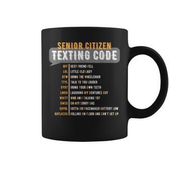 Senior Citizen's Texting Code Grandma Grandpa Birthday Coffee Mug - Thegiftio UK
