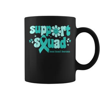 Sexual Assault Awareness Support Squad I Wear Teal Ribbon Coffee Mug - Thegiftio UK