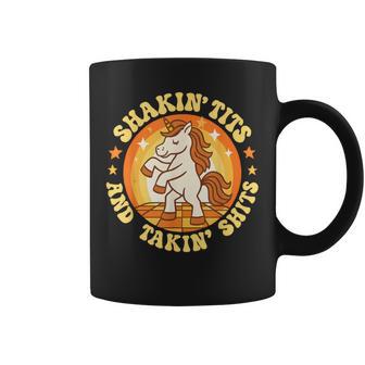 Shakin Tits And Takin Shits Unicorn Dirty Adult Humor Women Coffee Mug - Monsterry