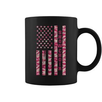 Show Choir Singing Dancing Performance Pink Camo USA Flag Coffee Mug | Mazezy