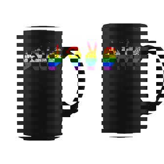 Sign Language Love LGBT Pride Month Rainbow Gay Lesbian Coffee Mug | Mazezy