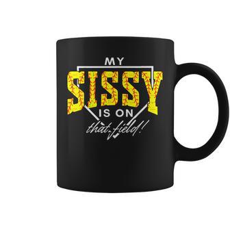 My Sissy Is On That Field Game Day Softball Sister Coffee Mug - Thegiftio UK