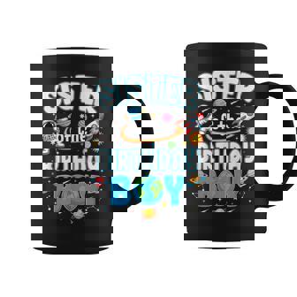 Sister Of The Birthday Boy Astronaut Family Space Planets Coffee Mug - Seseable