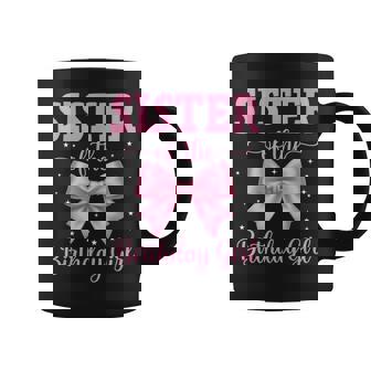 Sister Of Birthday Girl Coquette Bow Party Family Matching Coffee Mug | Seseable UK