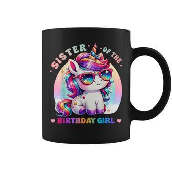 Sister Of The Birthday Girl Unicorn Rainbow Family Matching Coffee Mug | Mazezy