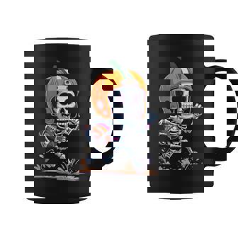 Skeleton American Football Player Spooky Sports Graphic Kids Coffee Mug | Mazezy