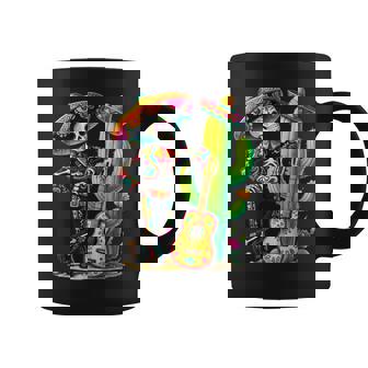 Skeleton Cinco De Mayo Mariachi Fiesta Guitar Cactus Coffee Mug - Monsterry