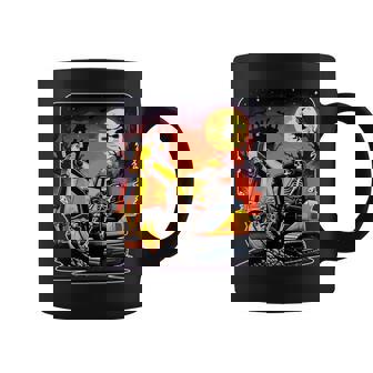 Skeleton Driving Excavator Halloween Horror Costume Driver Coffee Mug | Mazezy