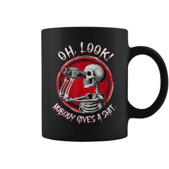 Skeleton Oh Look Nobody Gives A Shit Halloween Costume Coffee Mug - Thegiftio