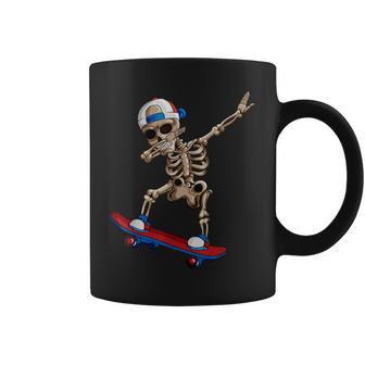 Skeletonkateboardkateboardingkatefankater Dab Dance Taza de café - Regaloses