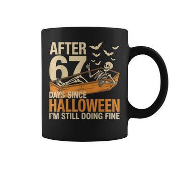 Skull Skeleton In The Coffin Meme Slang 67 Retro Squad Coffee Mug - Thegiftio UK