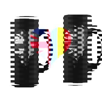 Small Romania UK Flag Union Jack For Proud British Romanian Coffee Mug | Mazezy