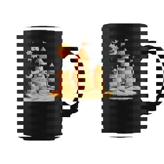 Smiling Sun And Sandcastle Adventure Coffee Mug | Mazezy