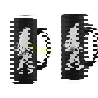 Snap Pea Bigfoot Holding Pod Vegetable Sasquatch Tank Top Graphic Print Coffee Mug - Monsterry