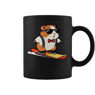 Snowboarding Hamster Cool Guinea Pig Shades Coffee Mug | Mazezy