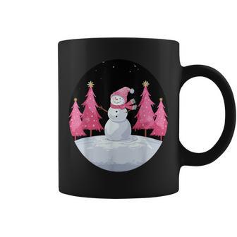 Snowman Winter Blush Frosty Whimsical Pink Christmas Coffee Mug - Monsterry UK