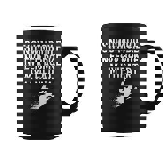 Snowmobile Never Broke My Heart Snowmobiling Snow Sled Rider Coffee Mug | Mazezy