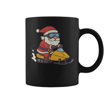 Snowmobile Christmas Vintage Santa Xmas Coffee Mug | Seseable UK