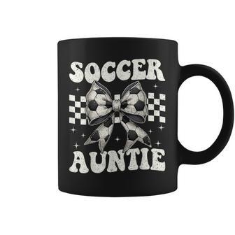 Soccer Auntie Coquette Bow Soccer Aunt Coffee Mug | Seseable UK