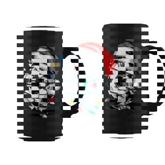 Soccer Ball Santa Hat Christmas Lights Pajamas Xmas Holiday Coffee Mug - Thegiftio