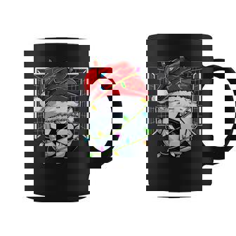 Soccer Christmas Lights Santa Hat Sports Lover Game Day Boys Coffee Mug | Seseable CA