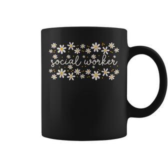 Social Worker Flower Floral Caseworker Social Work Month Coffee Mug - Thegiftio