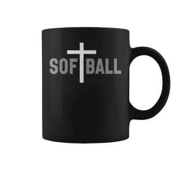 Softball Christian Cross Girls Women Coffee Mug - Thegiftio UK