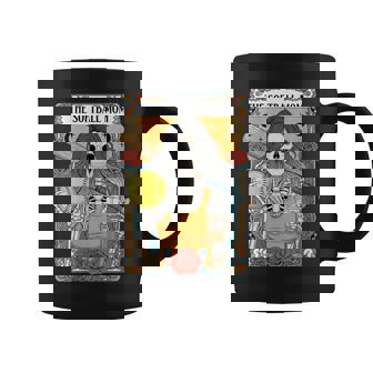 Softball Mom Tarot Card Skeleton Mom Floral Iced Coffee Coffee Mug - Monsterry