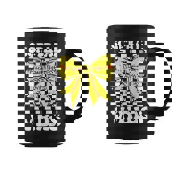 Softball Vibes Coquette Bow Softball Game Day Girls Women Coffee Mug | Seseable UK